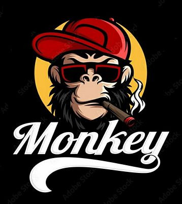 Cool Monkey Cigar Animal Sticker 55