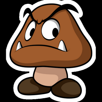 super mario goomba gamer sticker