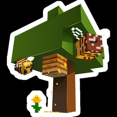 minecraft tree bees gamer sticker