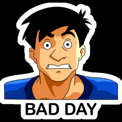 jackie chan bad day guy sticker