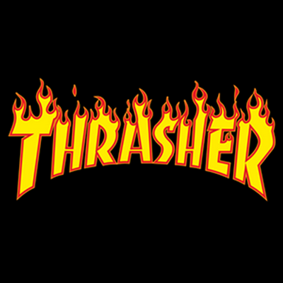 thrasher flame logo guy sticker