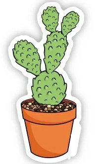 Flat Mini Cactus plant flower sticker