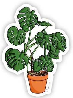 Monstera plant flower sticker