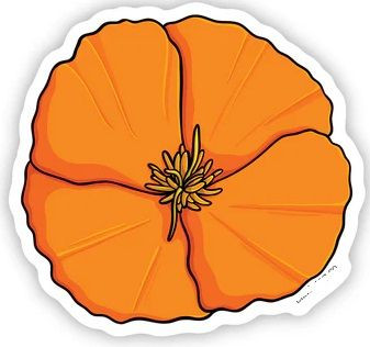 Poppy plant flower sticker