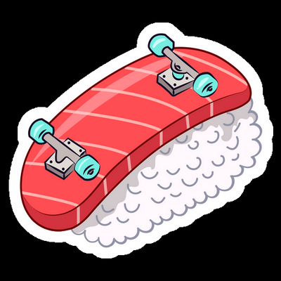 sushi skateboard sk8 sticker