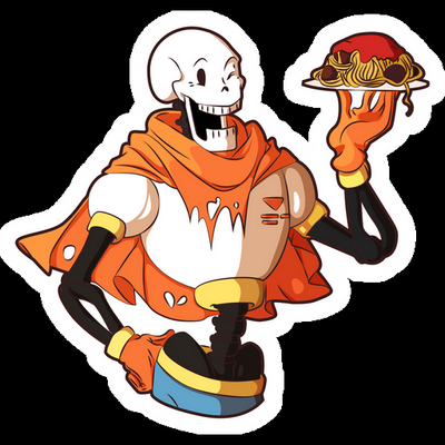 undertale papyrus spaghetti zombie sticker