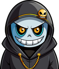 Hooded Zombie Funny Sticker 1
