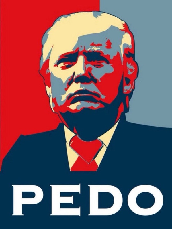 PEDO fRump NOT FUNNY window sticker