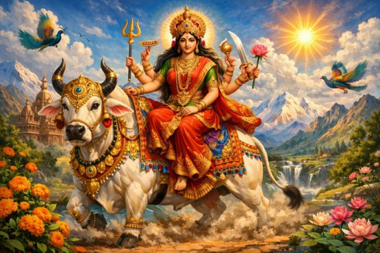 HINDU Maa Shailputri the first form of the goddess Durga VINYL STICKER