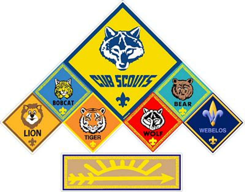 cub scouts RANKS STICKER tan arrow 2