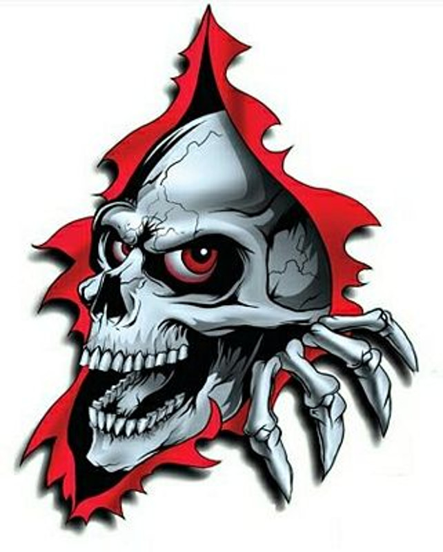 1 SKULL TEAR STICKER LEFT