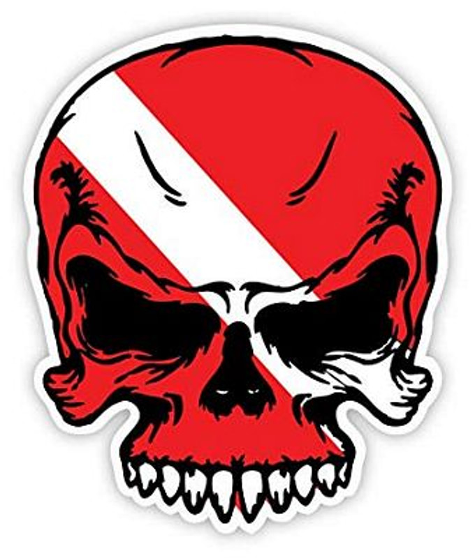 Scuba Diving Flag Skull Sticker 2 Scuba Diving Flag Skull Sticker 2