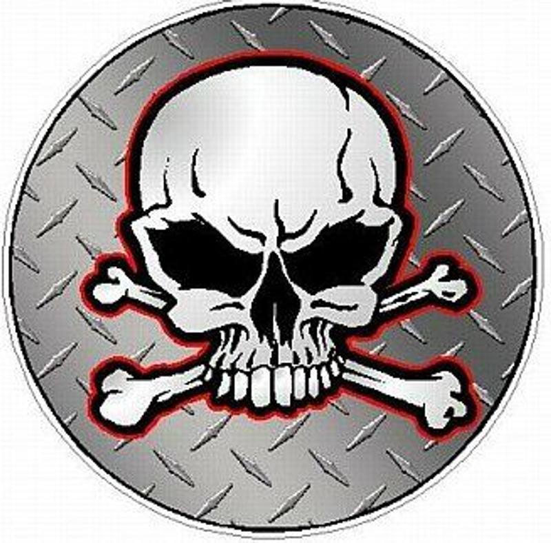 SKULL CIRCULAR FILLS Diamond plate Silver