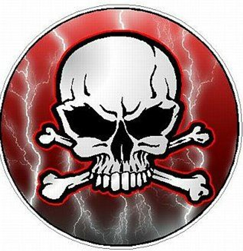 SKULL CIRCULAR FILLS Lightning Red