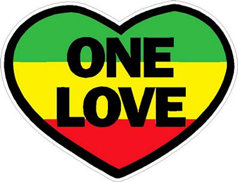 One Love in Heart Sticker