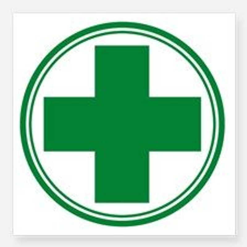 green cross round weed sticker