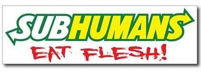 sticker subhumans ZOMBIE