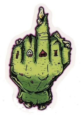 ZOMBIE FLIP HAND STICKER COLOR
