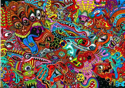 psychedelic  art stickers wall decal 02