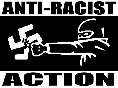 anti racist action punch sticker