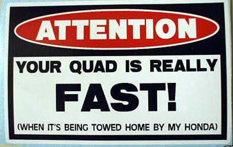 Attention fast Quad Funny Decal Set