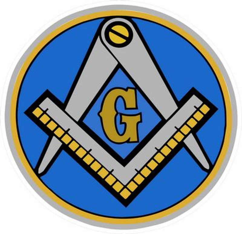 Masonic Blue Round Logo Sticker