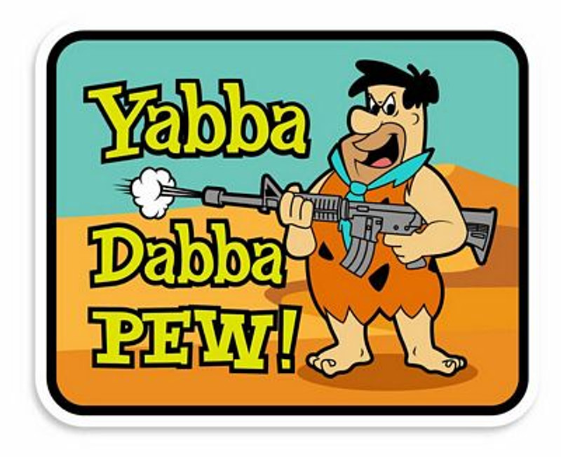 Yabba Dabba Pew Flintstones Vinyl Sticker