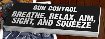 gun control breath squeeze bumper sticker