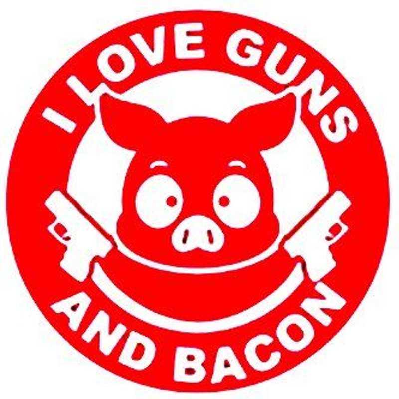 i love guns and bacon color sticker i love guns and bacon color sticker