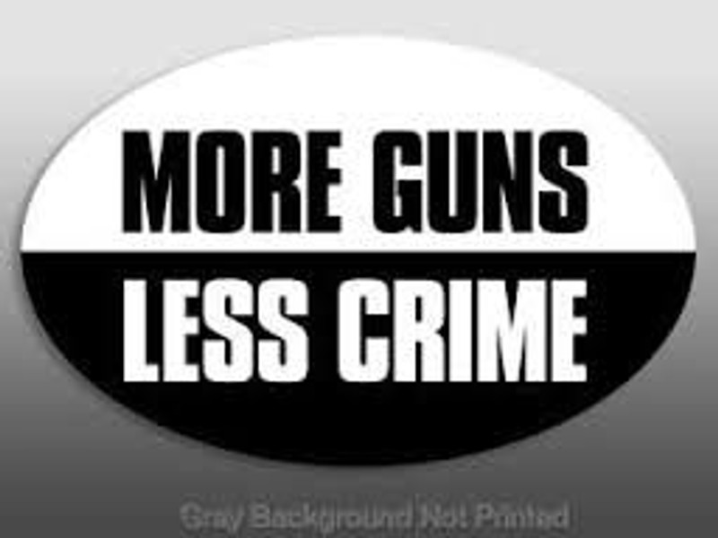 MORE GUNS LESS CRIME OVAL STICKER MORE GUNS LESS CRIME OVAL STICKER