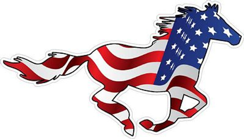 horse USA RIGHT patriotic sticker
