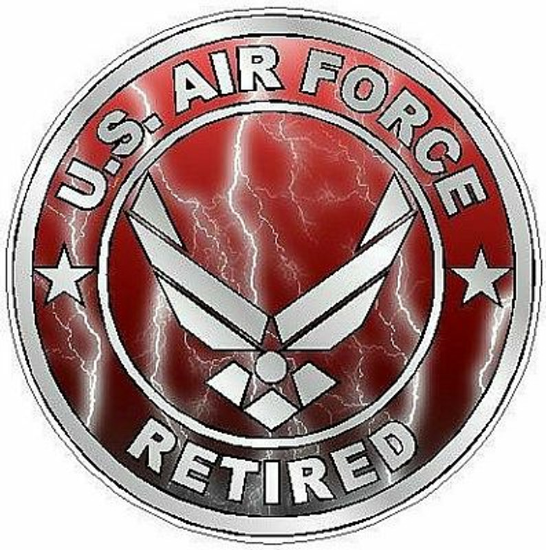 AIR FORCE RETIRED lightning red AIR FORCE RETIRED lightning red
