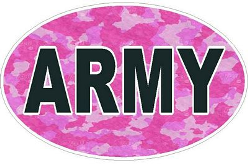 CAMO PINK OVAL ARMY DECAL CAMO PINK OVAL ARMY DECAL