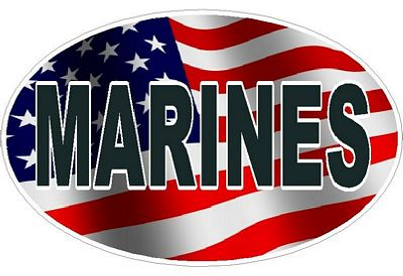 FLAG OVAL MARINES DECAL FLAG OVAL MARINES DECAL