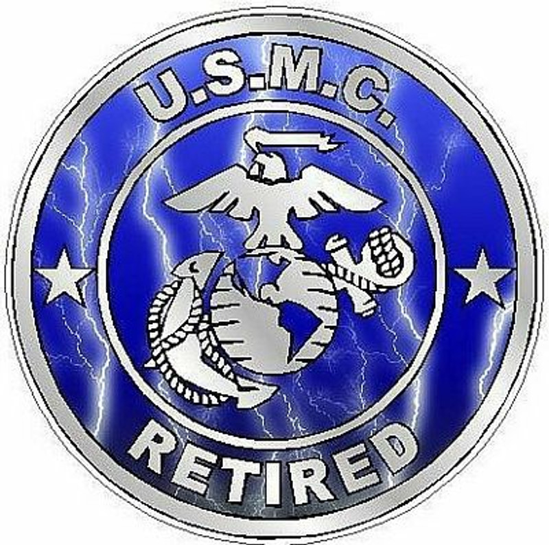 MARINE CORPS RETIRED lightning blue MARINE CORPS RETIRED lightning blue