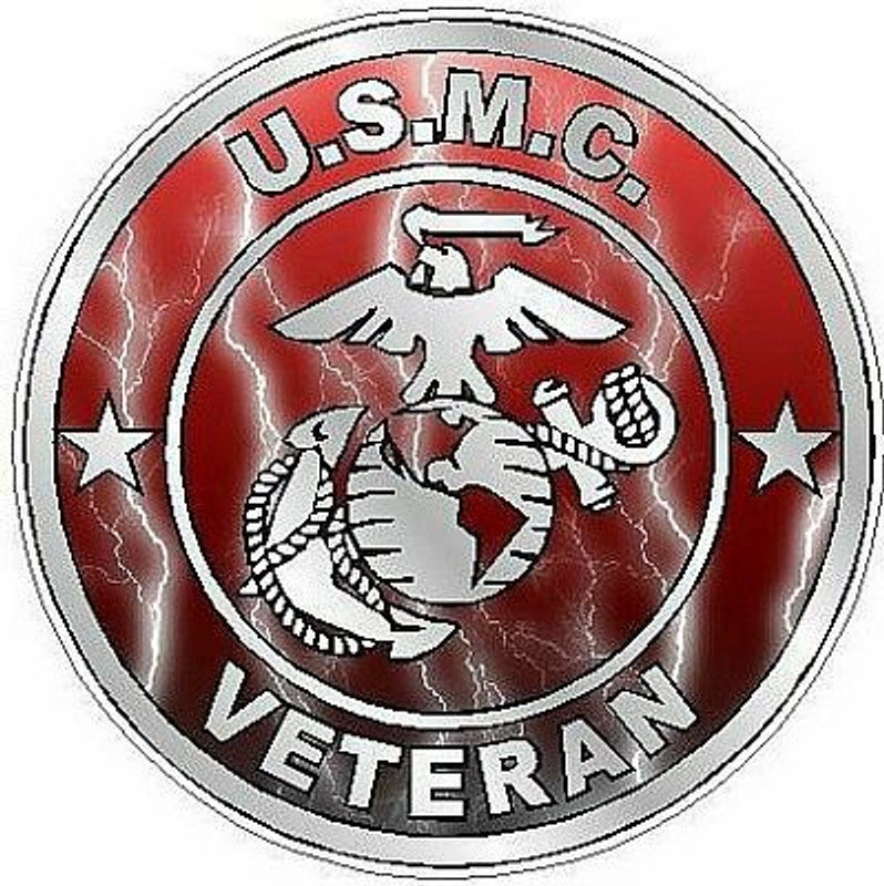 MARINE CORPS VETERAN lightning red MARINE CORPS VETERAN lightning red
