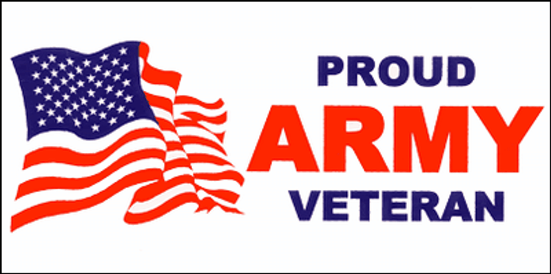 Proud Service ARMY Veteran Rectangular Full Color Bumper Sticker Proud Service ARMY Veteran Rectangular Full Color Bumper Sticker