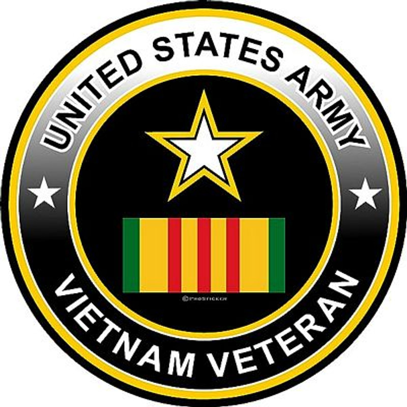 US ARMY VIETNAM VETERAN ROUND STICKER US ARMY VIETNAM VETERAN ROUND STICKER