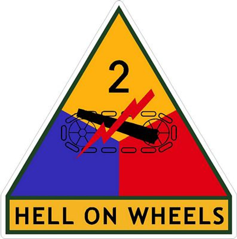 2nd US Armored Division Hell On Wheels Patch Design Sticker