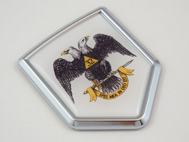 Scottish Rite shield 3D CREST Chrome Emblem