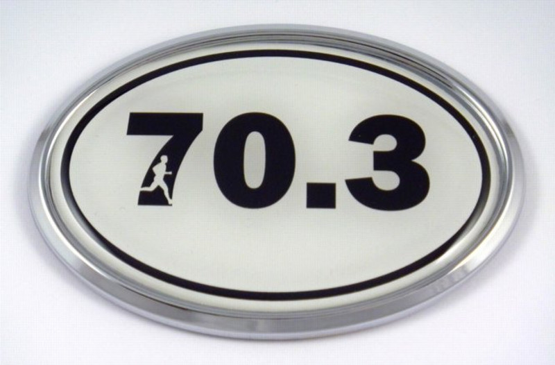 70.3 White Running Oval 3D Chrome Emblem