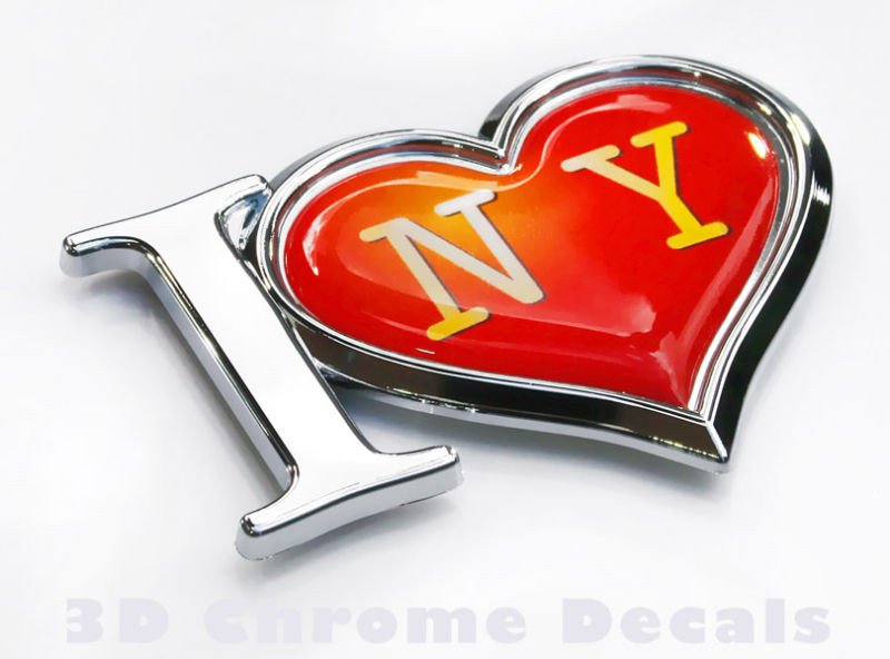 I Love New York Chrome Car Badge