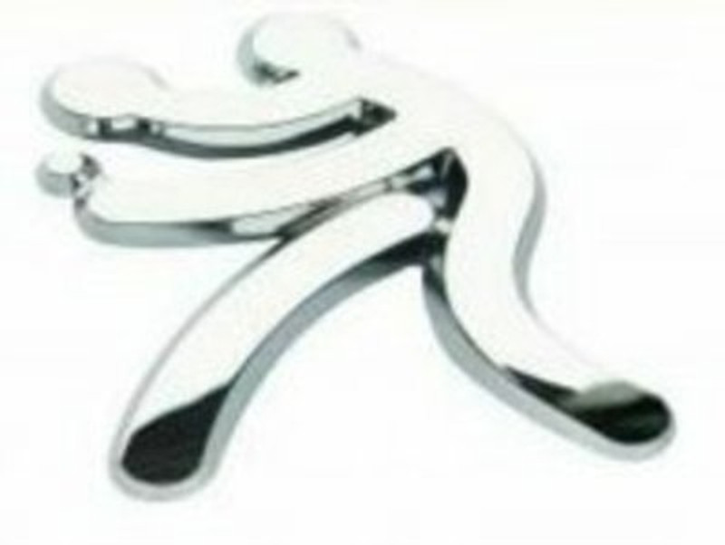 Ping Pong Stick Figure Chrome Emblem