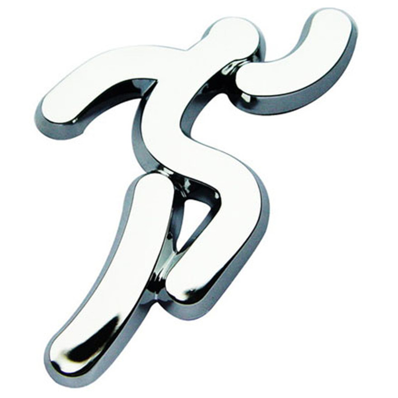 Runner Stick Figure Chrome Emblem