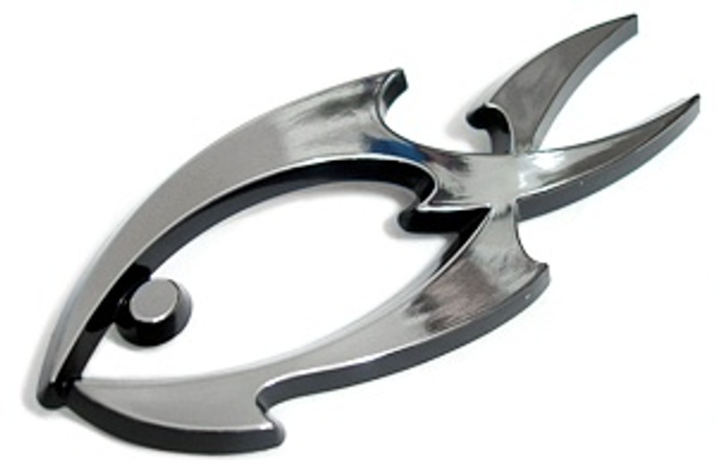 Tribal Jesus Fish Chrome Emblem