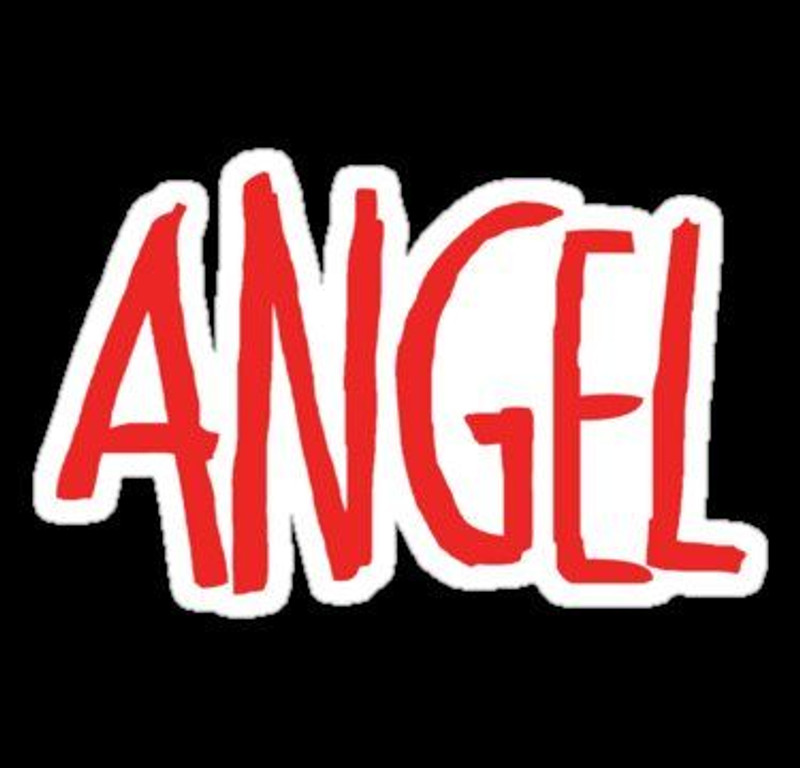 angel sticker red and white