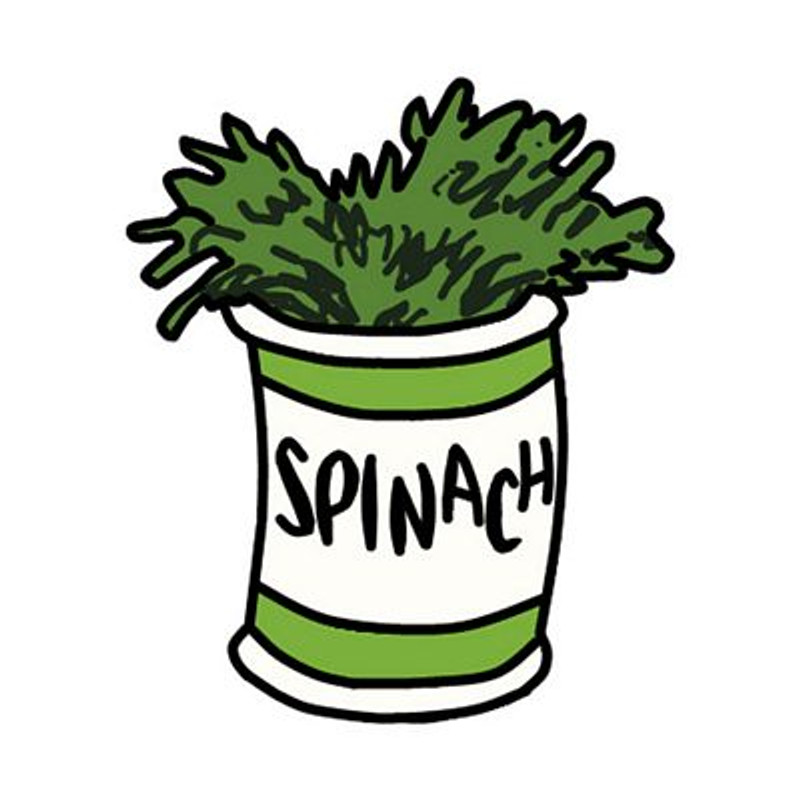 SPINACH CAN POPEYE STICKER