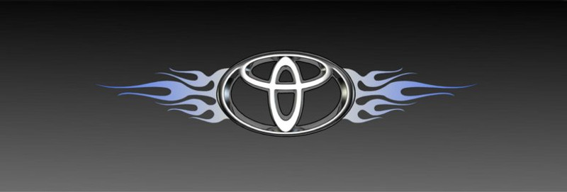 TOYOTA Blue Rear Window Graphic