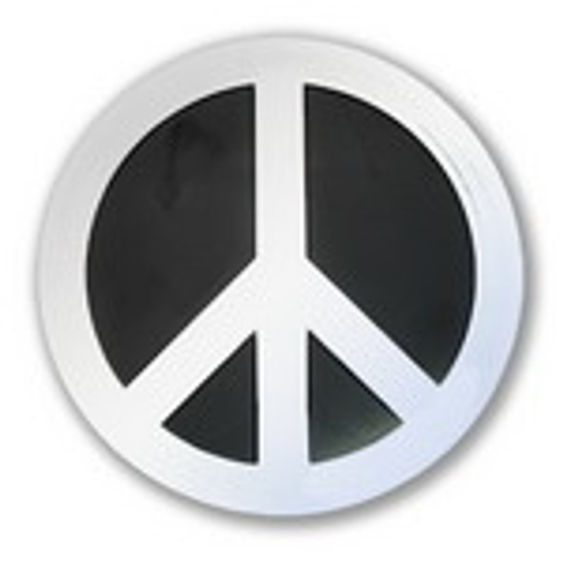 Peace Sign Chrome Car Emblem