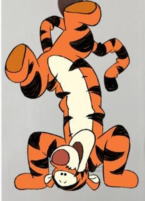 tigger headstand color sticker 2